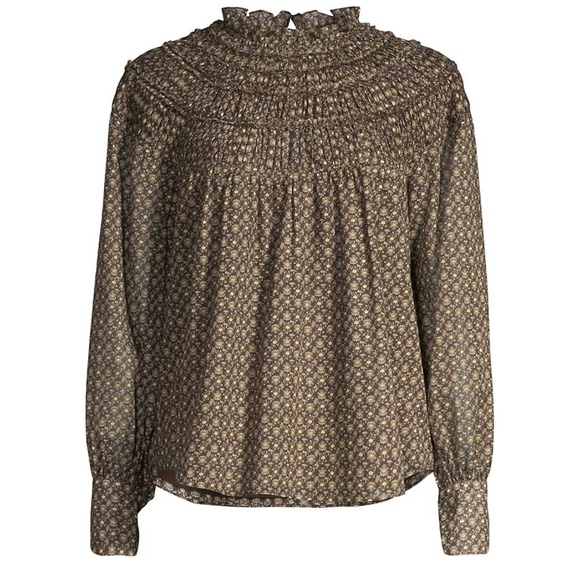 Rebecca Taylor | NWT Feather Fleur Smocked Top Blouse Size 0 - Picture 2 of 8